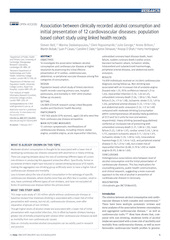 Alcohol consumption and cardiovascular disease – the deeper you go, the more you know