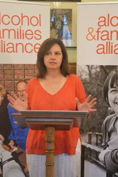 Caroline Flint addresses the audience at the Families First parliamentary event