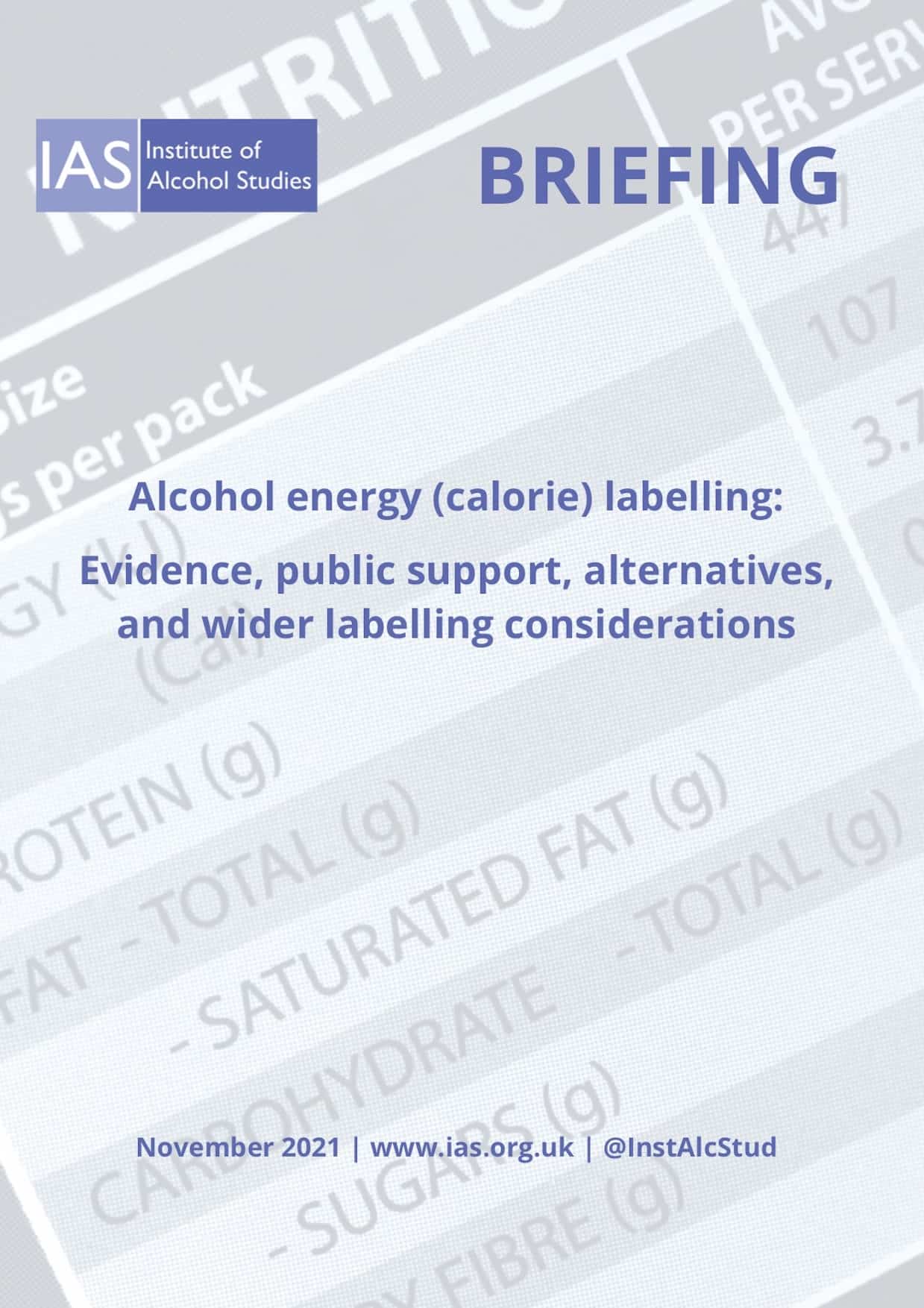 Alcohol energy (calorie) labelling: Evidence, public support, alternatives, and wider labelling considerations